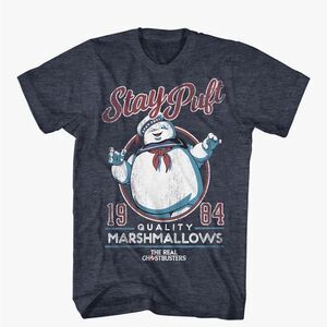 The Real Ghostbusters Staypuft Navy Heather Tee Graphic T-Shirt